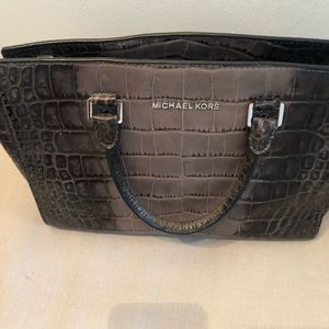 Michael Kors croc leather grey handbag